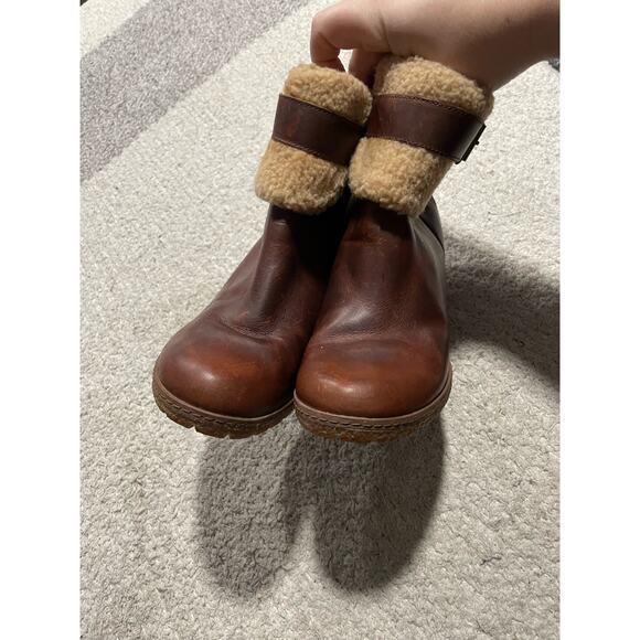 Timberland Ortholite Faux Shearling Leather Heeled Boots Womens Size 7.5 Brown - Picture 10 of 14